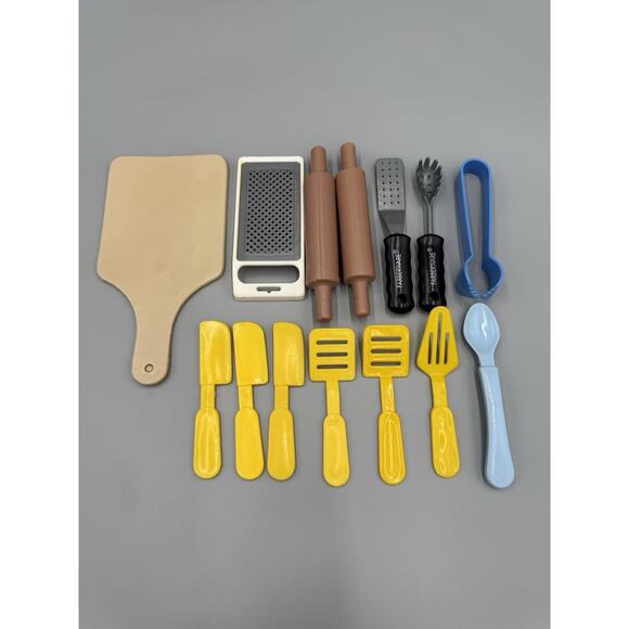 Plastic Toy Pretend Play Food Kitchen Utensils Lot Includes Rolling Pins Grater - Picture 1 of 12